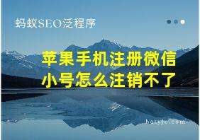 苹果手机注册微信小号怎么注销不了