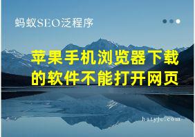 苹果手机浏览器下载的软件不能打开网页