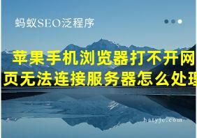 苹果手机浏览器打不开网页无法连接服务器怎么处理