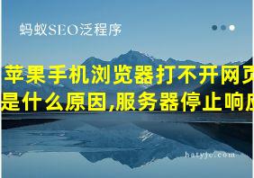 苹果手机浏览器打不开网页是什么原因,服务器停止响应