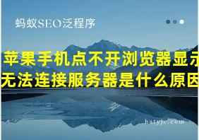 苹果手机点不开浏览器显示无法连接服务器是什么原因?