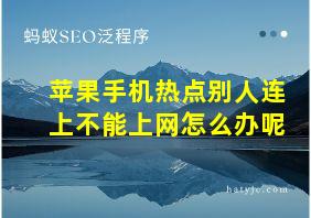 苹果手机热点别人连上不能上网怎么办呢