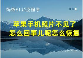 苹果手机照片不见了怎么回事儿呢怎么恢复