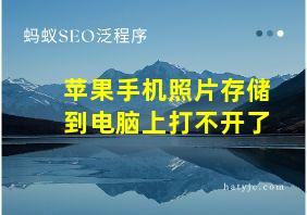 苹果手机照片存储到电脑上打不开了