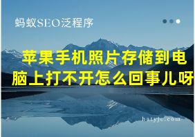 苹果手机照片存储到电脑上打不开怎么回事儿呀