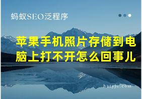 苹果手机照片存储到电脑上打不开怎么回事儿