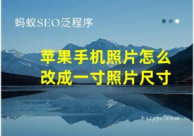 苹果手机照片怎么改成一寸照片尺寸