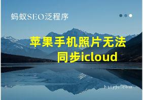 苹果手机照片无法同步icloud