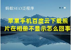 苹果手机百度云下载照片在相册不显示怎么回事