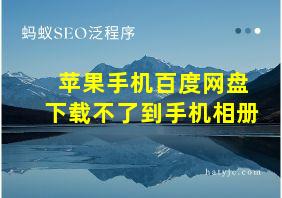 苹果手机百度网盘下载不了到手机相册