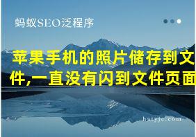 苹果手机的照片储存到文件,一直没有闪到文件页面