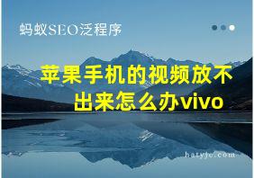 苹果手机的视频放不出来怎么办vivo