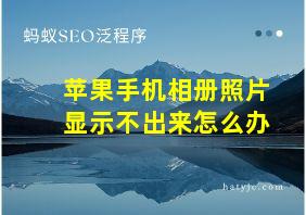 苹果手机相册照片显示不出来怎么办