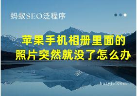 苹果手机相册里面的照片突然就没了怎么办