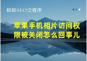 苹果手机相片访问权限被关闭怎么回事儿