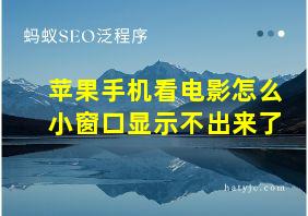 苹果手机看电影怎么小窗口显示不出来了