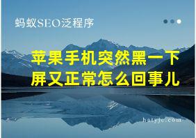 苹果手机突然黑一下屏又正常怎么回事儿