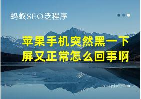 苹果手机突然黑一下屏又正常怎么回事啊