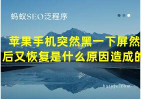 苹果手机突然黑一下屏然后又恢复是什么原因造成的