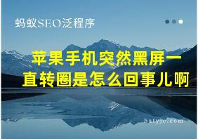 苹果手机突然黑屏一直转圈是怎么回事儿啊