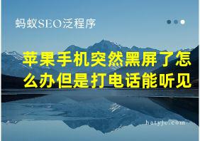 苹果手机突然黑屏了怎么办但是打电话能听见