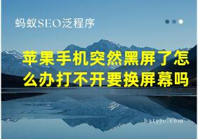 苹果手机突然黑屏了怎么办打不开要换屏幕吗