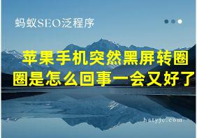 苹果手机突然黑屏转圈圈是怎么回事一会又好了