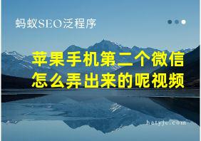 苹果手机第二个微信怎么弄出来的呢视频