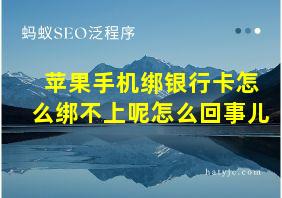 苹果手机绑银行卡怎么绑不上呢怎么回事儿