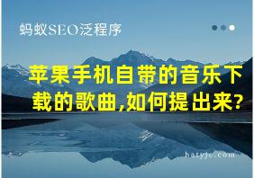 苹果手机自带的音乐下载的歌曲,如何提出来?