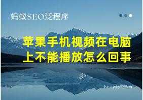 苹果手机视频在电脑上不能播放怎么回事