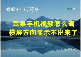 苹果手机视频怎么调横屏方向显示不出来了