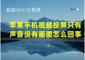 苹果手机视频投屏只有声音没有画面怎么回事