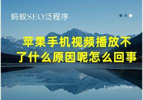 苹果手机视频播放不了什么原因呢怎么回事