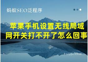 苹果手机设置无线局域网开关打不开了怎么回事