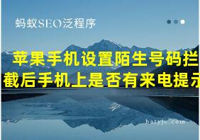 苹果手机设置陌生号码拦截后手机上是否有来电提示