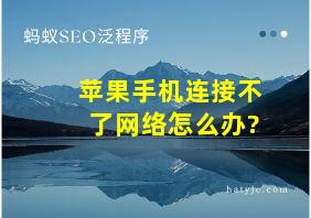 苹果手机连接不了网络怎么办?