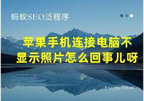 苹果手机连接电脑不显示照片怎么回事儿呀