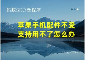 苹果手机配件不受支持用不了怎么办