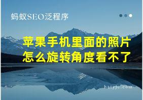 苹果手机里面的照片怎么旋转角度看不了