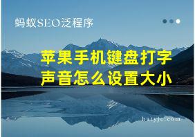 苹果手机键盘打字声音怎么设置大小