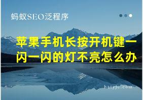 苹果手机长按开机键一闪一闪的灯不亮怎么办