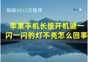 苹果手机长按开机键一闪一闪的灯不亮怎么回事