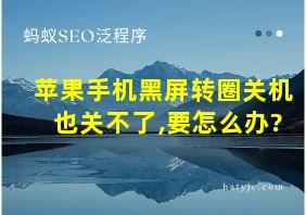 苹果手机黑屏转圈关机也关不了,要怎么办?