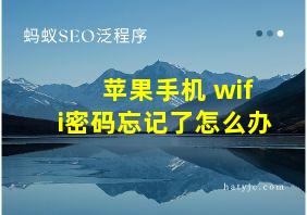 苹果手机 wifi密码忘记了怎么办