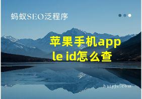 苹果手机apple id怎么查