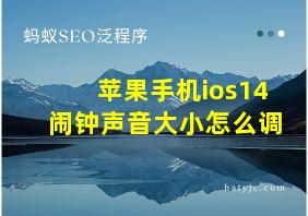 苹果手机ios14闹钟声音大小怎么调