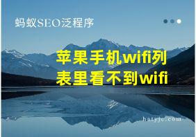 苹果手机wifi列表里看不到wifi