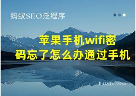 苹果手机wifi密码忘了怎么办通过手机