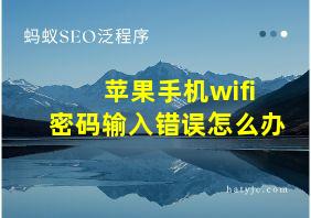 苹果手机wifi密码输入错误怎么办